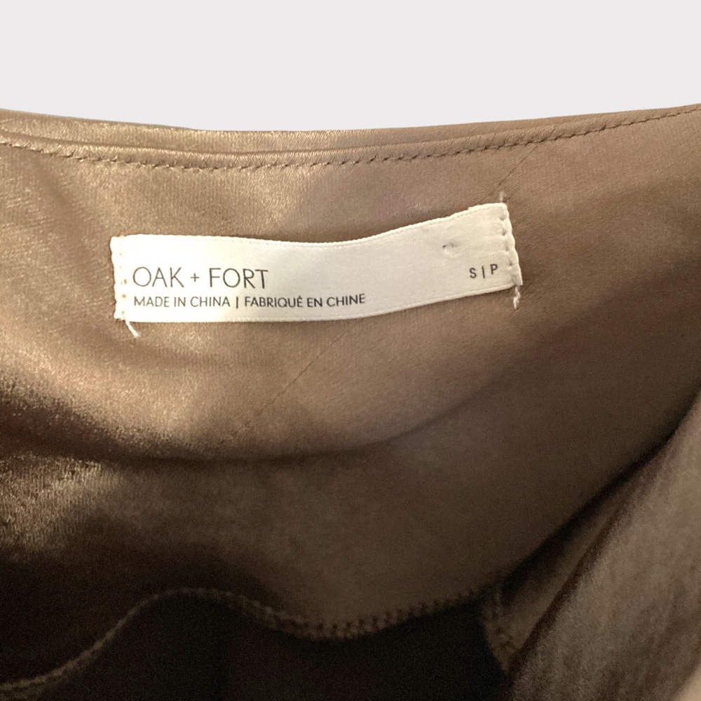Oak + Fort Midi Slip Dress Taupe Size S - Picture 7 of 12
